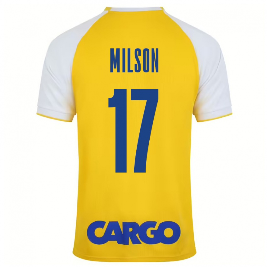 Enfant Football Maillot Milson #17 Jaune Blanc Tenues Domicile 2024/25 Canada