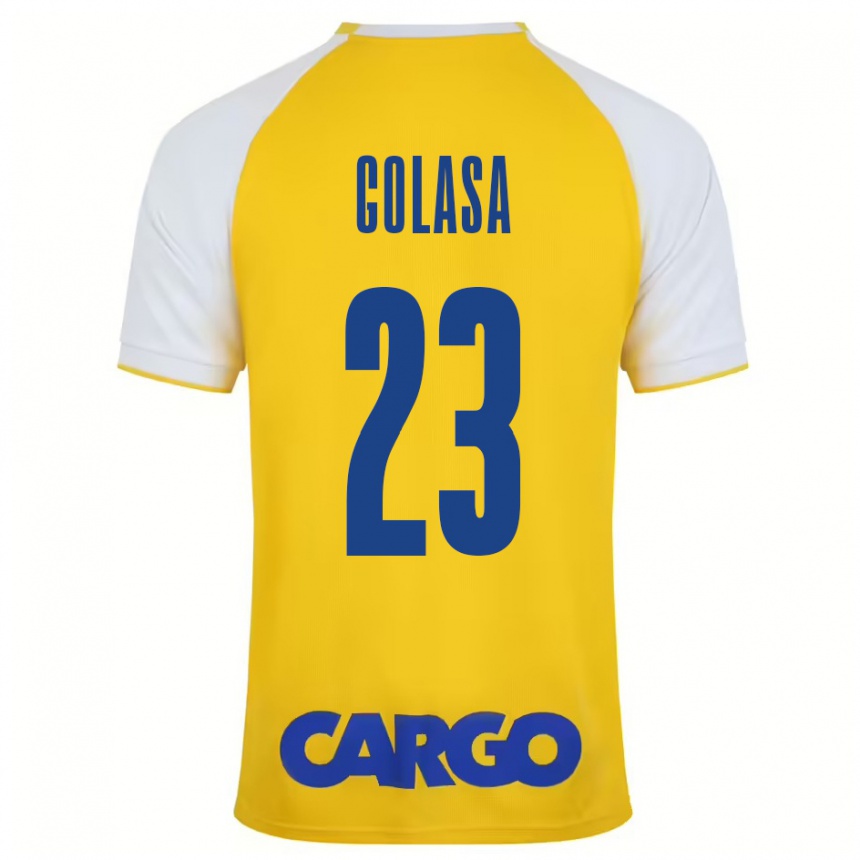 Enfant Football Maillot Eyal Golasa #23 Jaune Blanc Tenues Domicile 2024/25 Canada