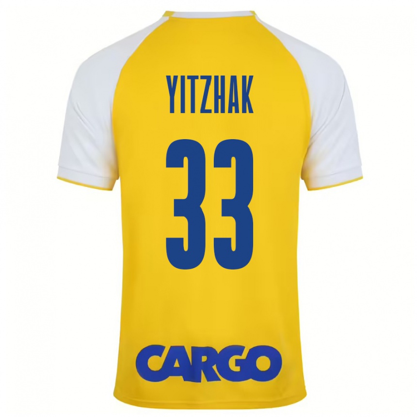 Enfant Football Maillot Or Yitzhak #33 Jaune Blanc Tenues Domicile 2024/25 Canada