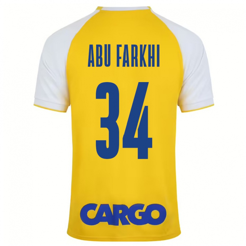 Kids Football Sayed Abu Farkhi #34 Yellow White Home Jersey 2024/25 T-Shirt Canada