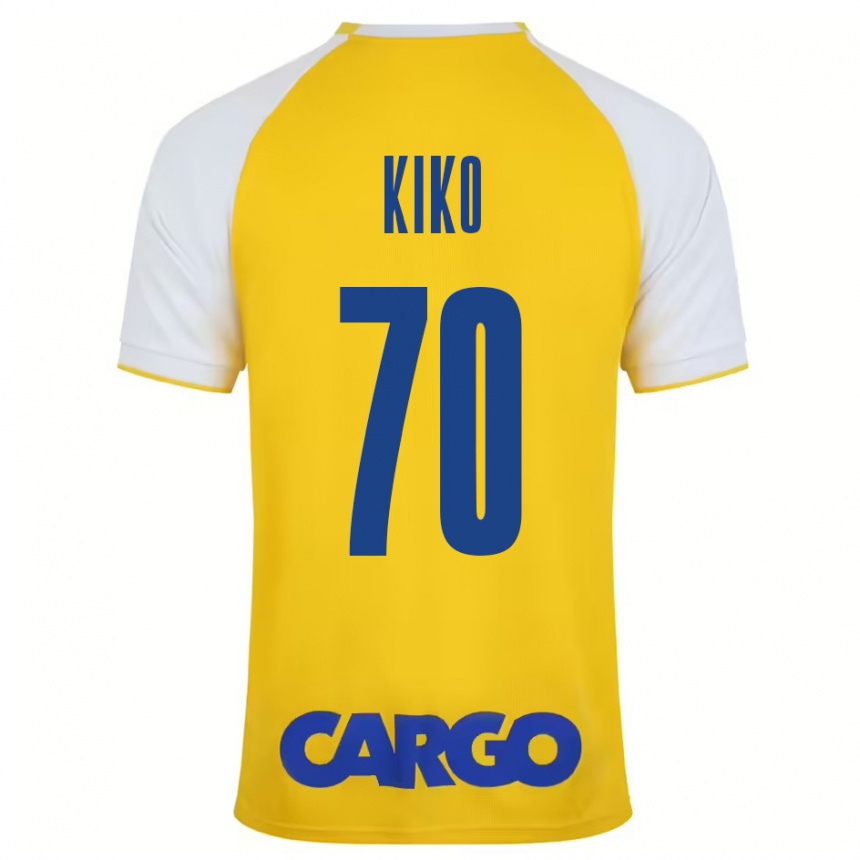 Enfant Football Maillot Kiko Bondoso #70 Jaune Blanc Tenues Domicile 2024/25 Canada