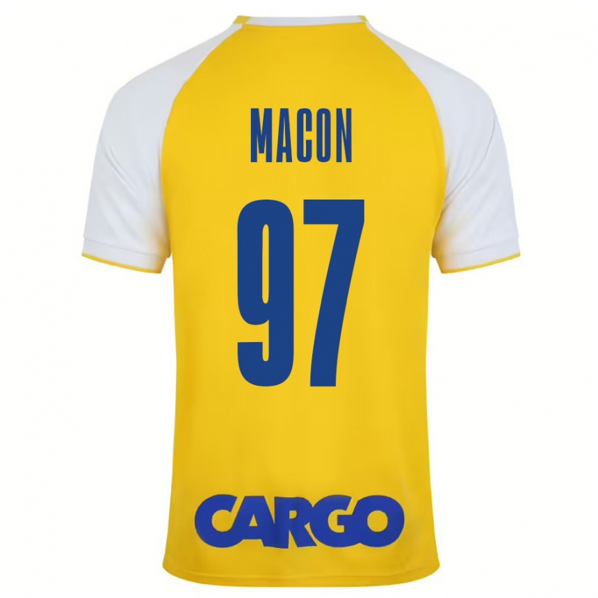 Enfant Football Maillot Yvann Maçon #97 Jaune Blanc Tenues Domicile 2024/25 Canada