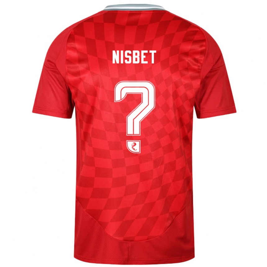 Enfant Football Maillot Kevin Nisbet #0 Rouge Tenues Domicile 2024/25 Canada