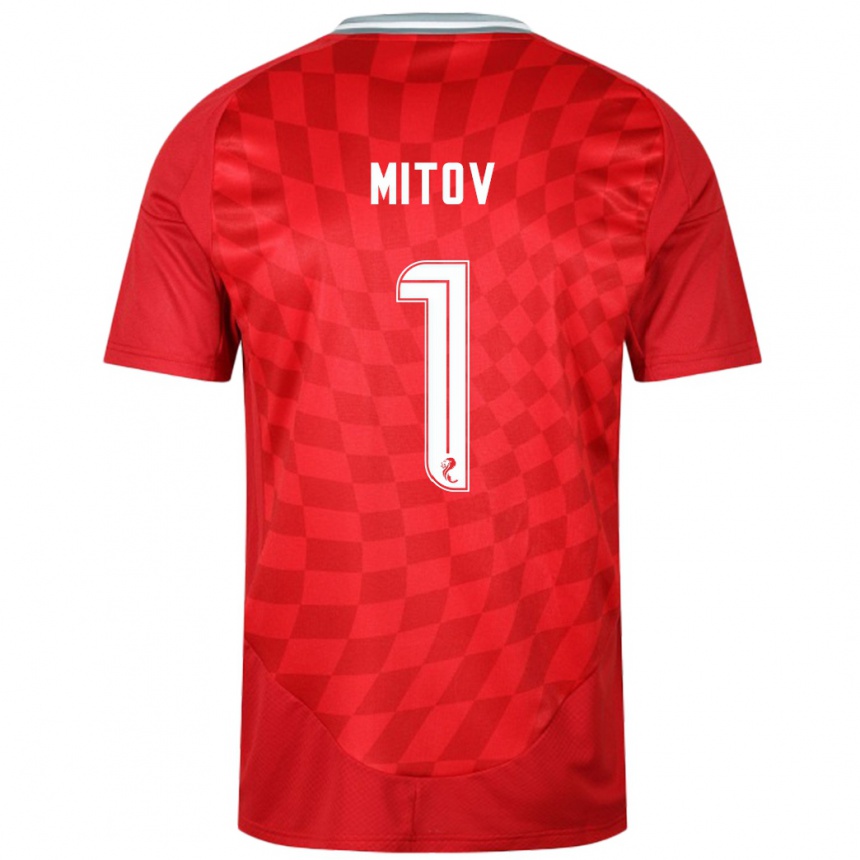 Enfant Football Maillot Dimitar Mitov #1 Rouge Tenues Domicile 2024/25 Canada