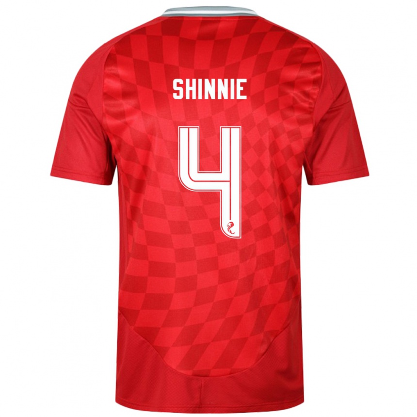 Kids Football Graeme Shinnie #4 Red Home Jersey 2024/25 T-Shirt Canada