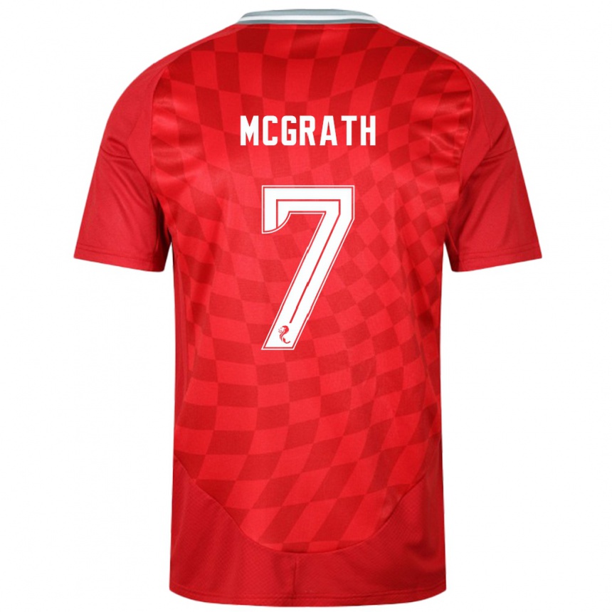 Enfant Football Maillot Jamie Mcgrath #7 Rouge Tenues Domicile 2024/25 Canada