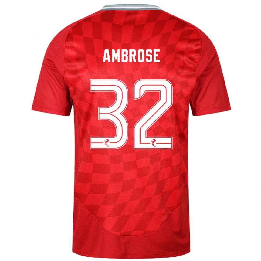 Enfant Football Maillot Peter Ambrose #32 Rouge Tenues Domicile 2024/25 Canada