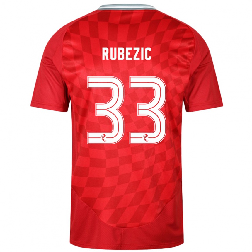 Enfant Football Maillot Slobodan Rubezic #33 Rouge Tenues Domicile 2024/25 Canada