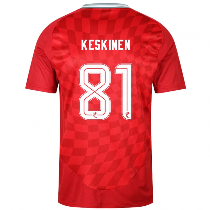 Kids Football Topi Keskinen #81 Red Home Jersey 2024/25 T-Shirt Canada