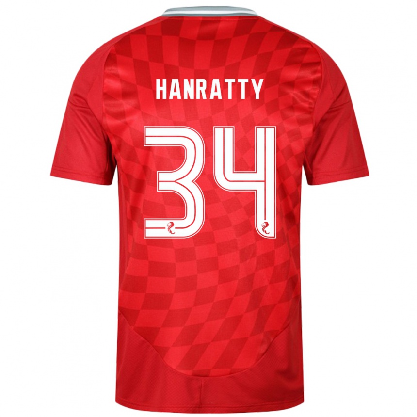 Enfant Football Maillot Kevin Hanratty #34 Rouge Tenues Domicile 2024/25 Canada