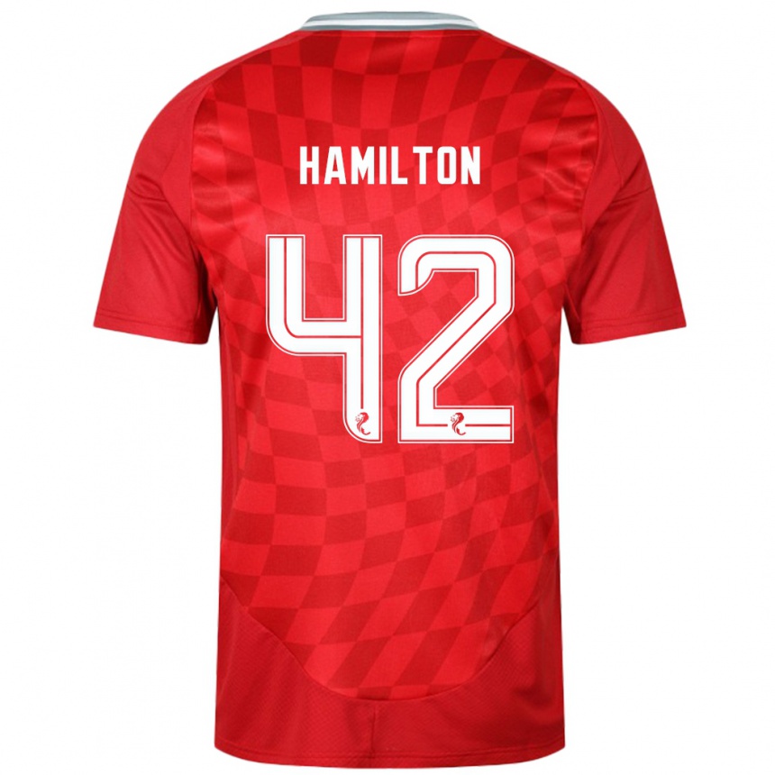 Enfant Football Maillot Brendan Hamilton #42 Rouge Tenues Domicile 2024/25 Canada