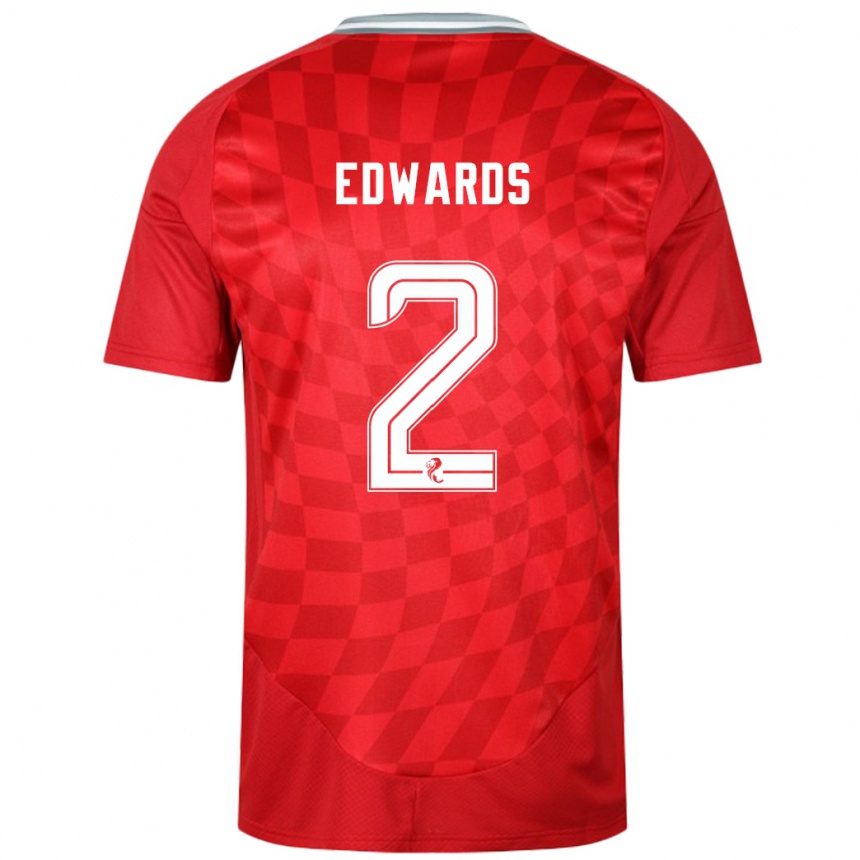 Enfant Football Maillot Lois Edwards #2 Rouge Tenues Domicile 2024/25 Canada