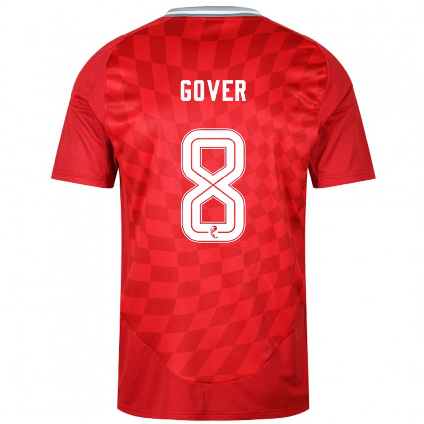 Kids Football Chloe Gover #8 Red Home Jersey 2024/25 T-Shirt Canada