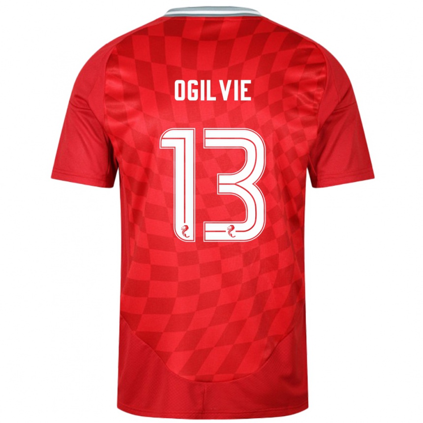 Kids Football Francesca Ogilvie #13 Red Home Jersey 2024/25 T-Shirt Canada