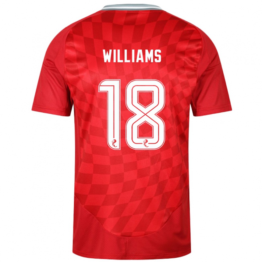 Kids Football Rhys Williams #18 Red Home Jersey 2024/25 T-Shirt Canada