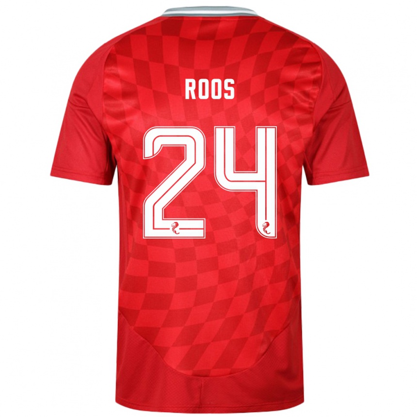 Kids Football Kelle Roos #24 Red Home Jersey 2024/25 T-Shirt Canada