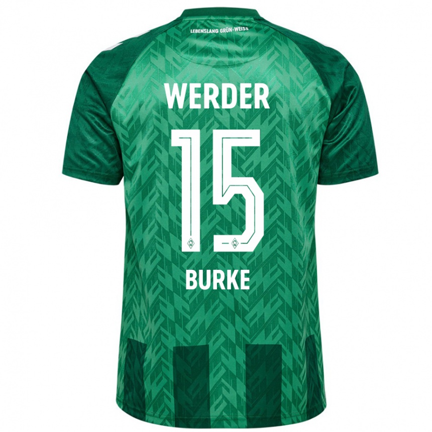 Kids Football Oliver Burke #15 Green Home Jersey 2024/25 T-Shirt Canada