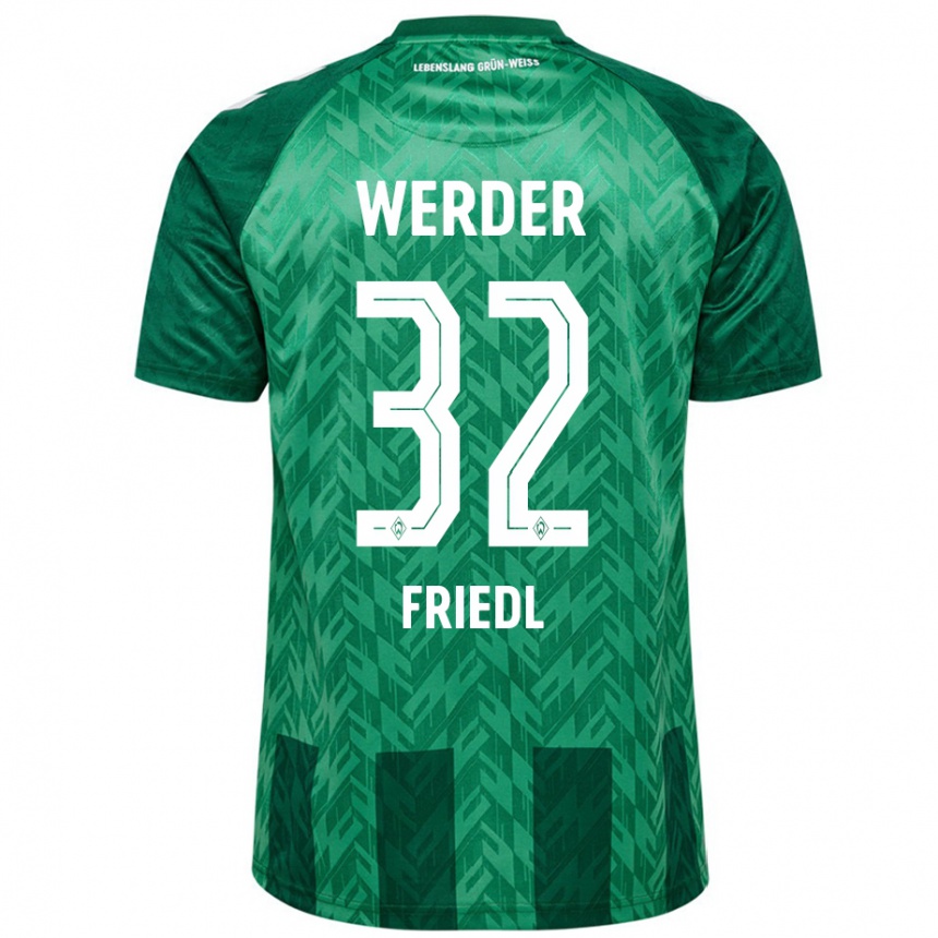 Kids Football Marco Friedl #32 Green Home Jersey 2024/25 T-Shirt Canada