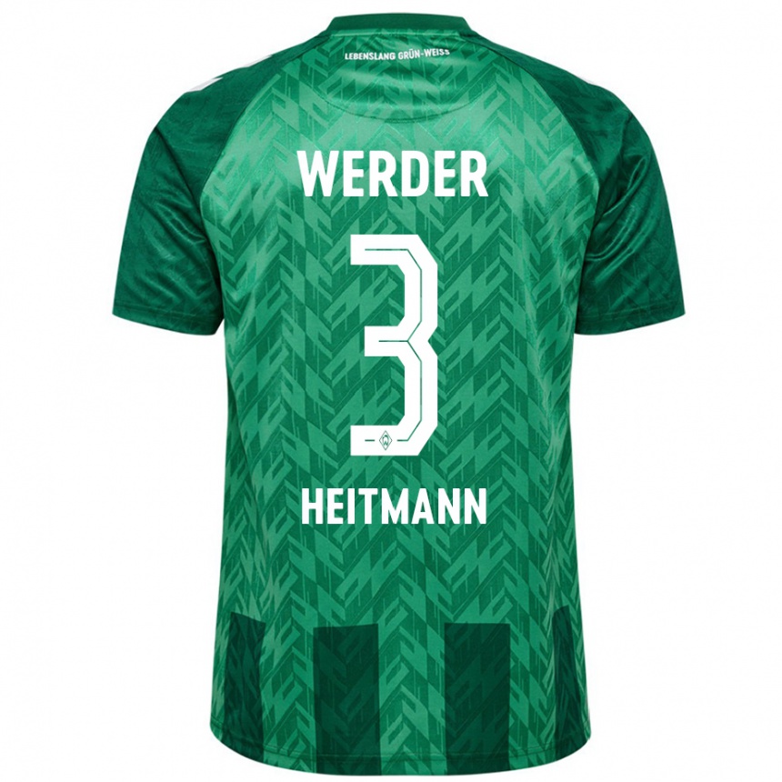 Kids Football Mats Heitmann #3 Green Home Jersey 2024/25 T-Shirt Canada