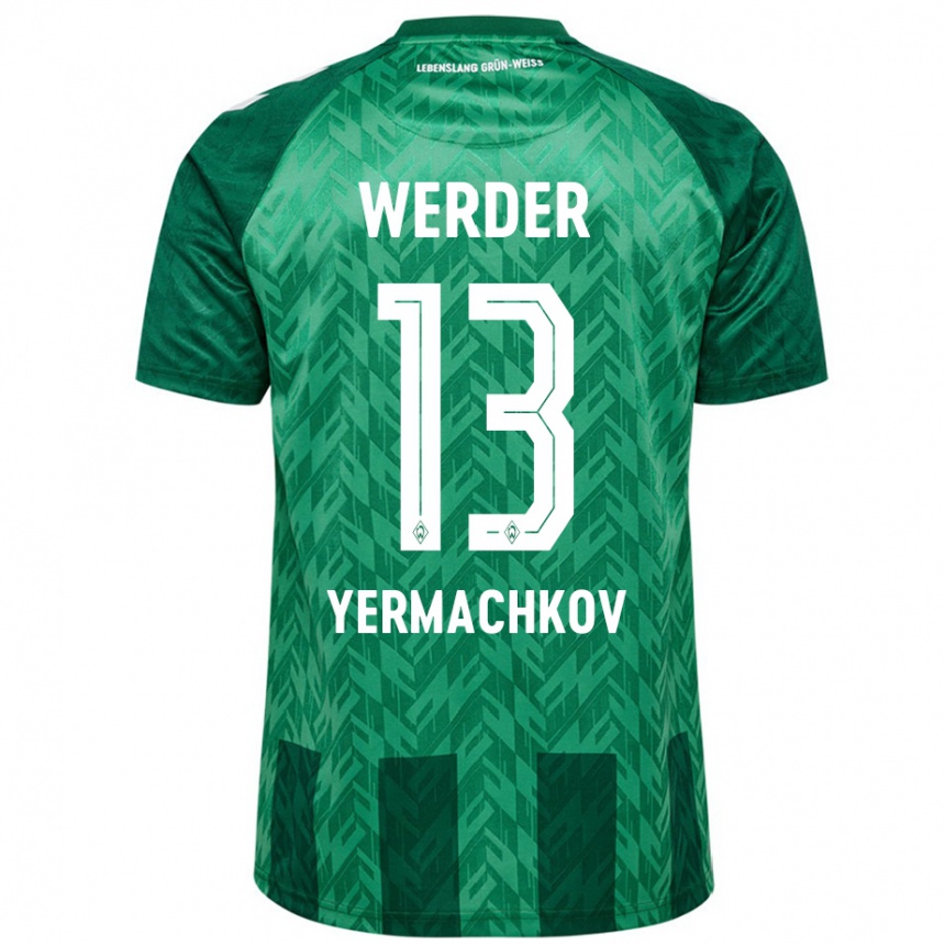 Kids Football Ivan Yermachkov #13 Green Home Jersey 2024/25 T-Shirt Canada