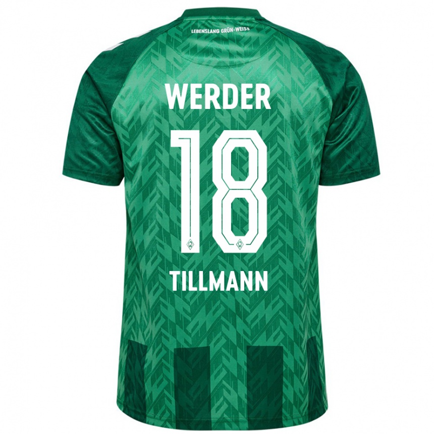 Kids Football Felix Tillmann #18 Green Home Jersey 2024/25 T-Shirt Canada