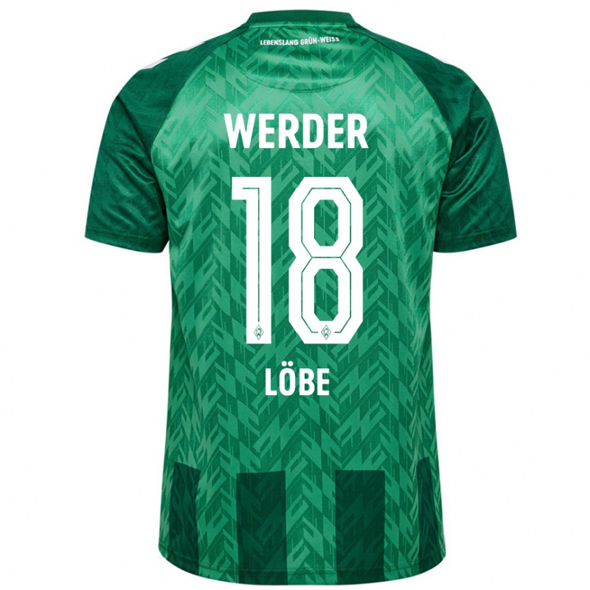 Kids Football Jasper Löbe #18 Green Home Jersey 2024/25 T-Shirt Canada