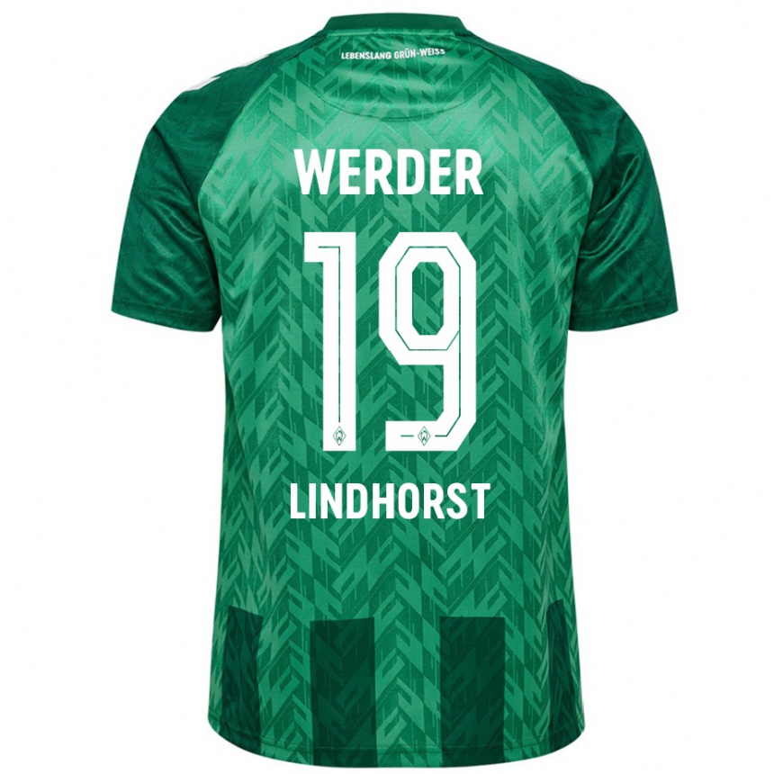 Kids Football Jerrit Lindhorst #19 Green Home Jersey 2024/25 T-Shirt Canada