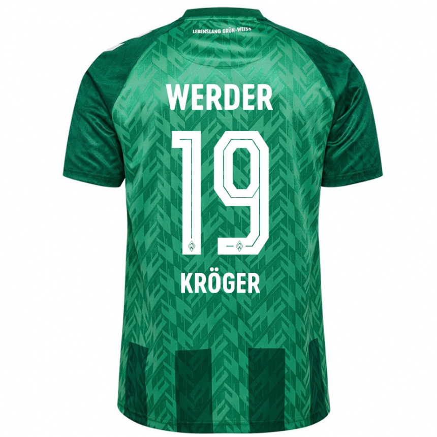 Kids Football Moritz Kröger #19 Green Home Jersey 2024/25 T-Shirt Canada