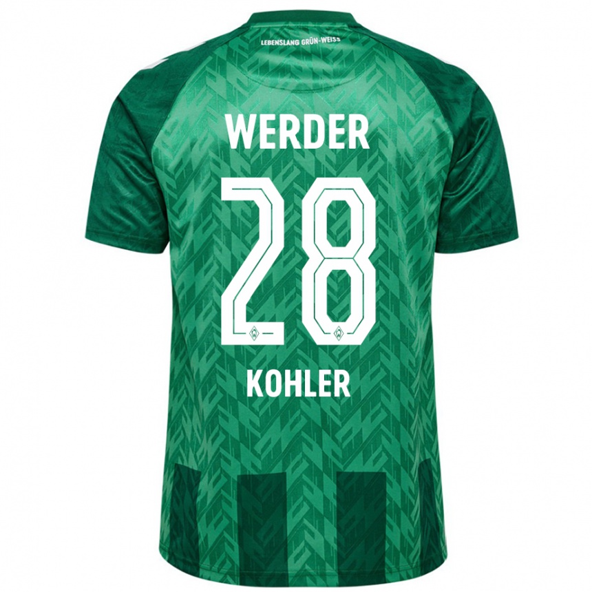 Kids Football Ethan Kohler #28 Green Home Jersey 2024/25 T-Shirt Canada