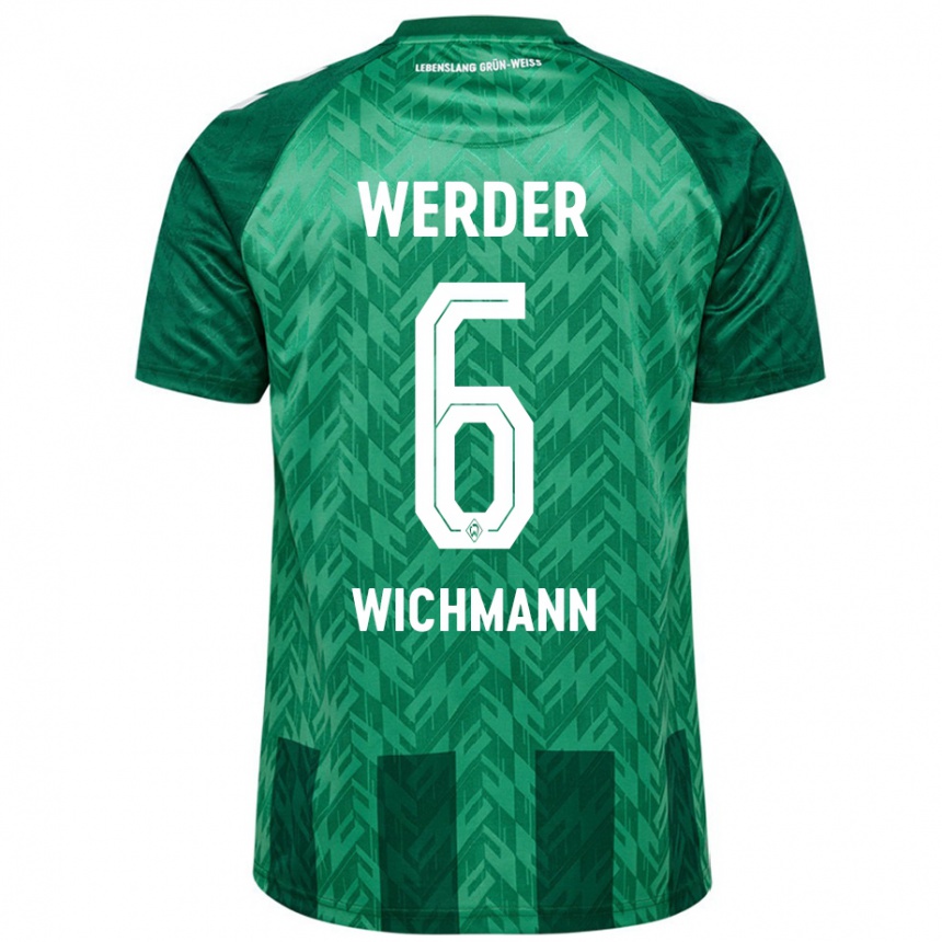 Kids Football Reena Wichmann #6 Green Home Jersey 2024/25 T-Shirt Canada