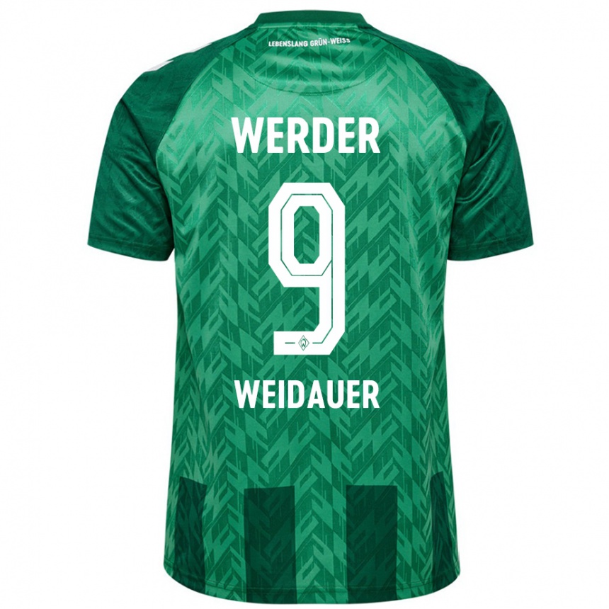 Kids Football Sophie Weidauer #9 Green Home Jersey 2024/25 T-Shirt Canada