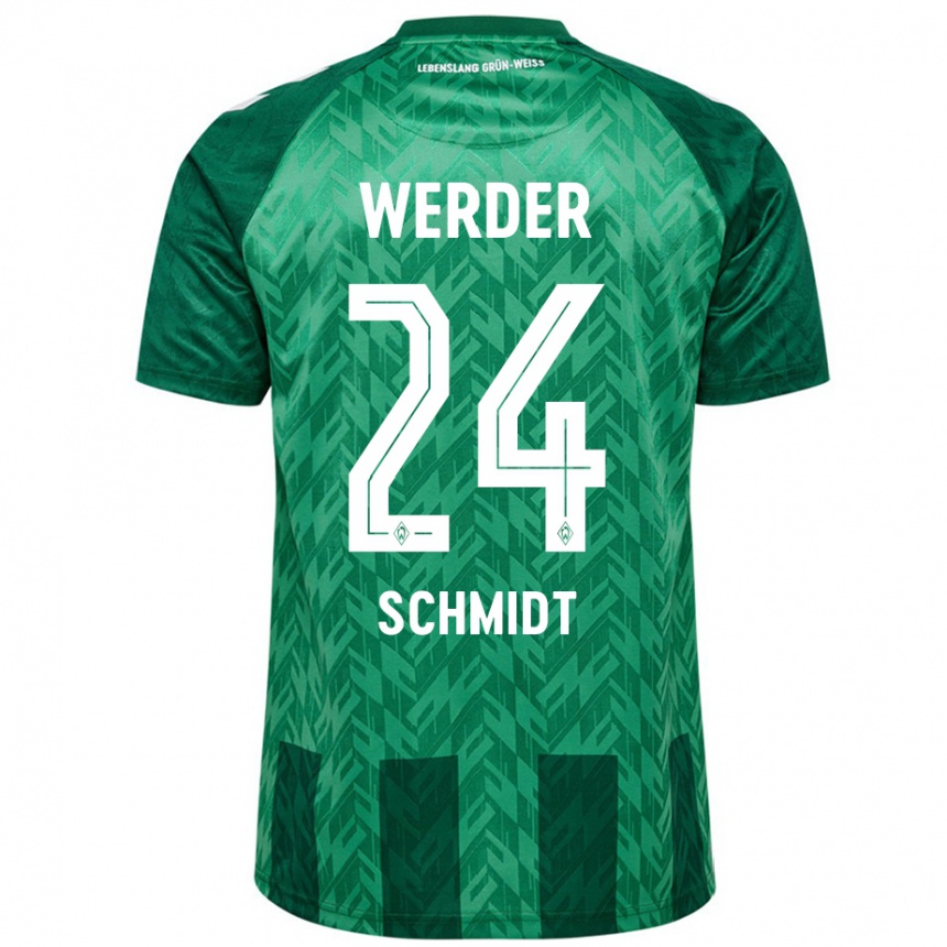 Kids Football Lara Schmidt #24 Green Home Jersey 2024/25 T-Shirt Canada