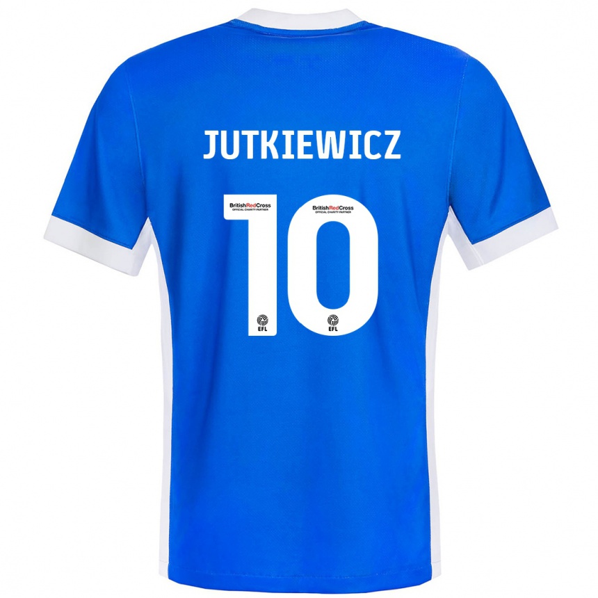 Enfant Football Maillot Lukas Jutkiewicz #10 Bleu Blanc Tenues Domicile 2024/25 Canada