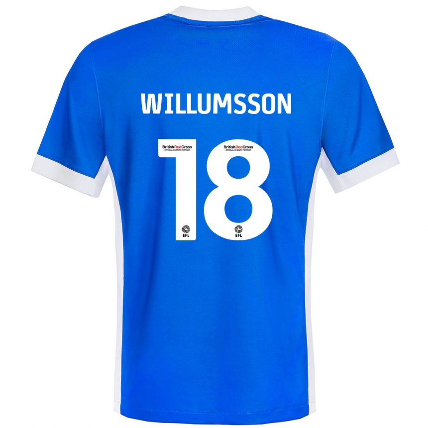 Enfant Football Maillot Willum Thór Willumsson #18 Bleu Blanc Tenues Domicile 2024/25 Canada