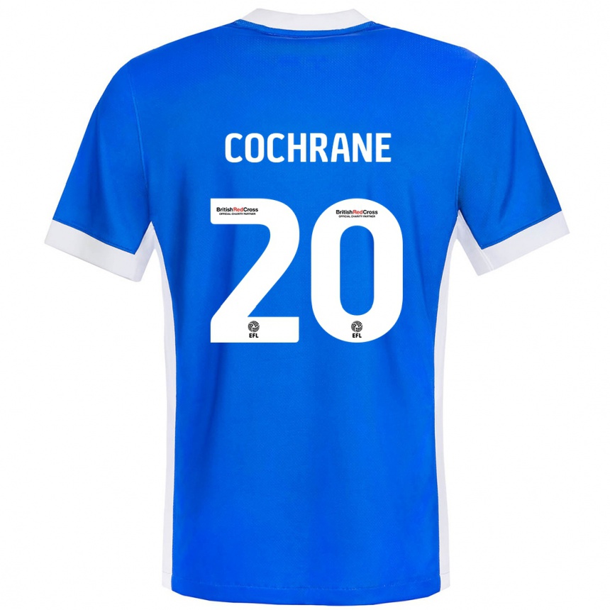 Enfant Football Maillot Alex Cochrane #20 Bleu Blanc Tenues Domicile 2024/25 Canada