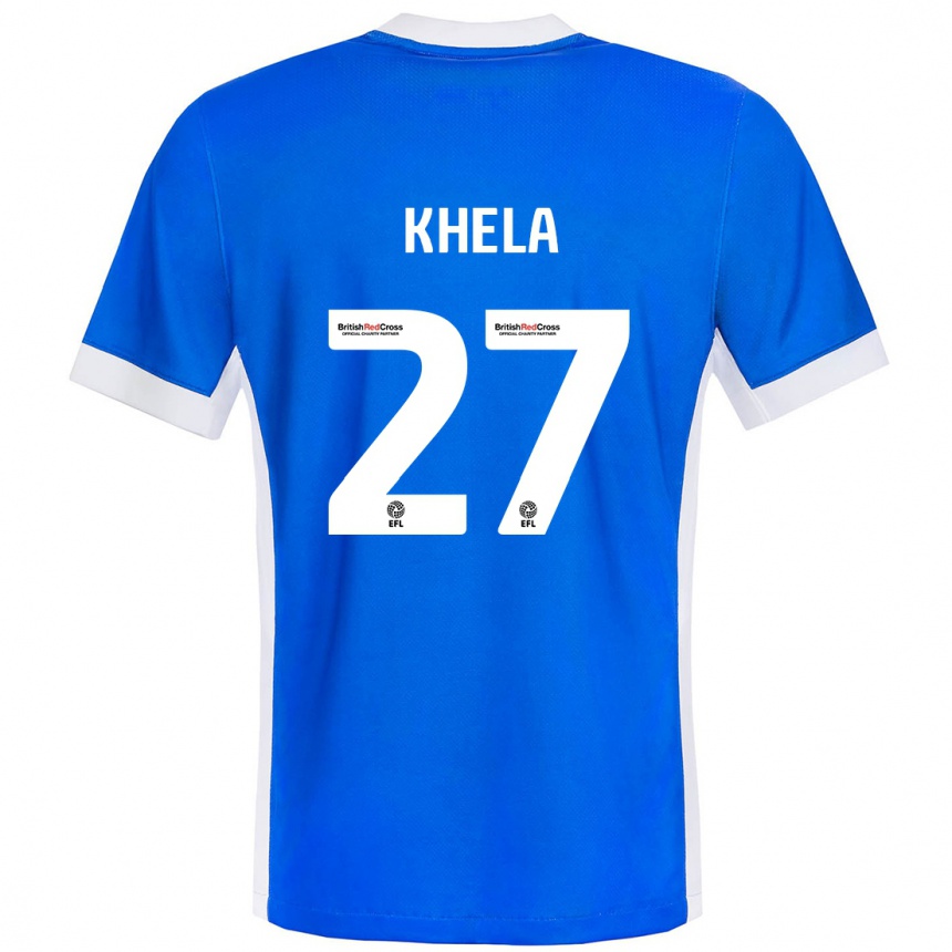 Enfant Football Maillot Brandon Khela #27 Bleu Blanc Tenues Domicile 2024/25 Canada