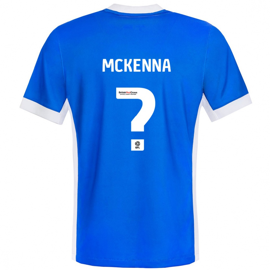 Enfant Football Maillot Rebecca Mckenna #0 Bleu Blanc Tenues Domicile 2024/25 Canada