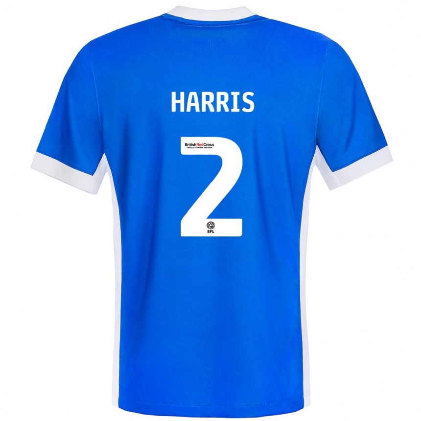 Kids Football Martha Harris #2 Blue White Home Jersey 2024/25 T-Shirt Canada