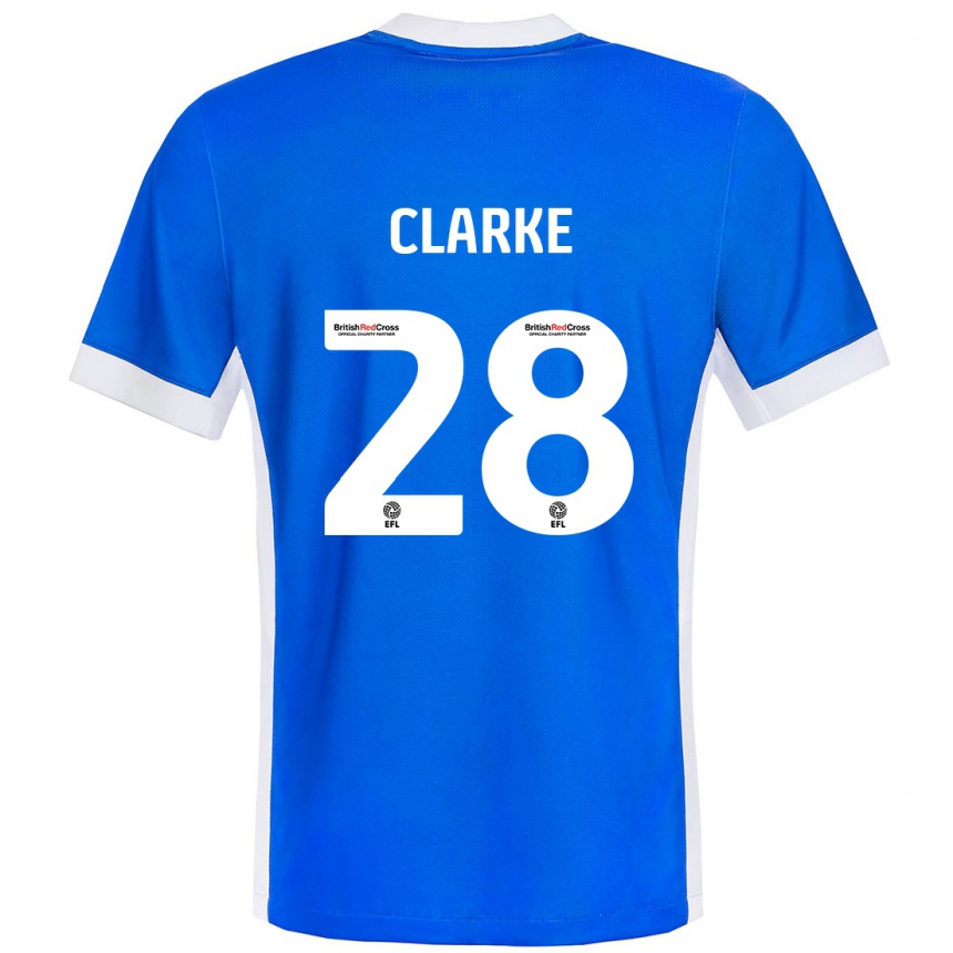 Enfant Football Maillot Charlotte Clarke #28 Bleu Blanc Tenues Domicile 2024/25 Canada