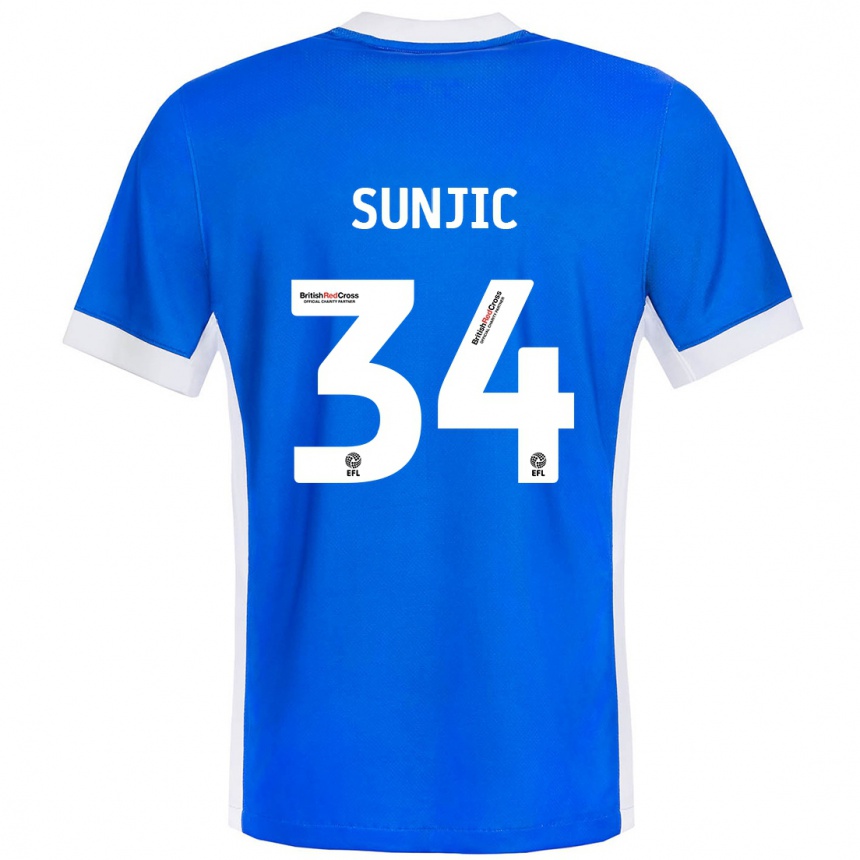 Enfant Football Maillot Ivan Sunjic #34 Bleu Blanc Tenues Domicile 2024/25 Canada