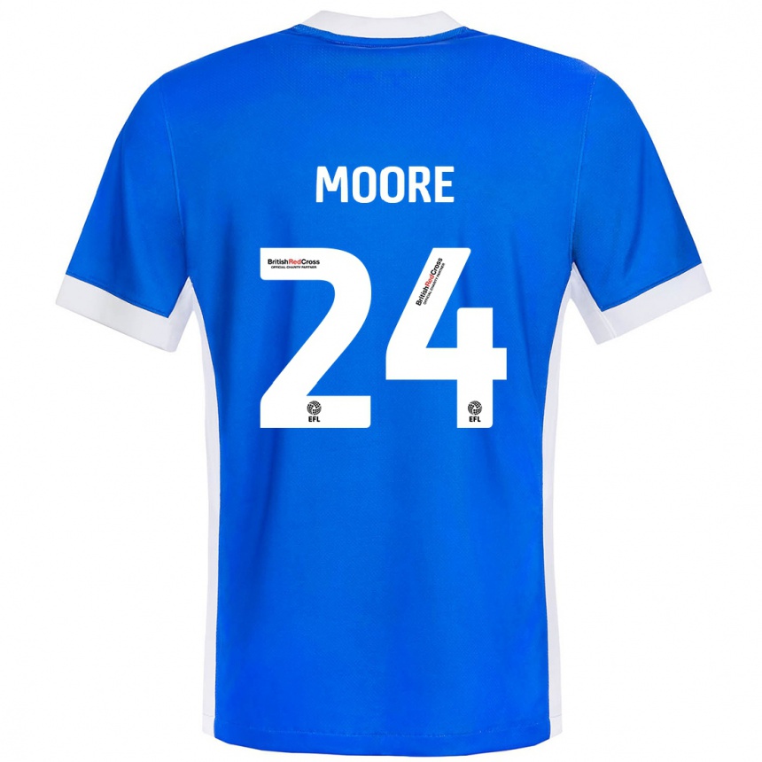 Enfant Football Maillot Jade Ellis Moore #24 Bleu Blanc Tenues Domicile 2024/25 Canada