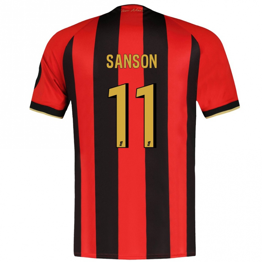 Kids Football Morgan Sanson #11 Red Black Home Jersey 2024/25 T-Shirt Canada