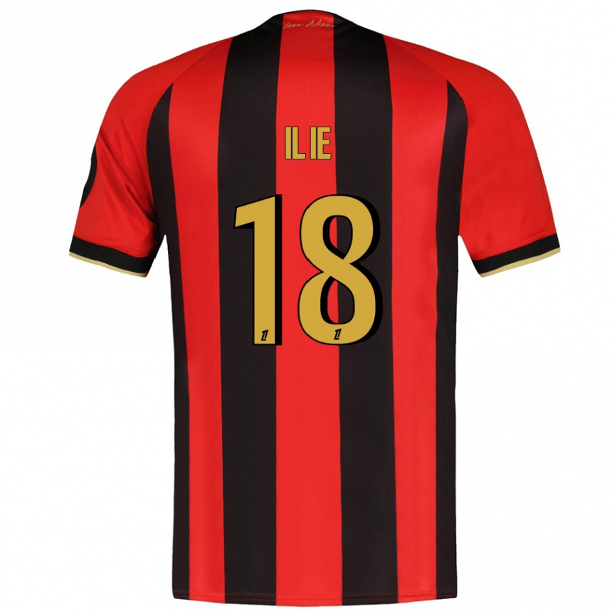 Kids Football Rareș Ilie #18 Red Black Home Jersey 2024/25 T-Shirt Canada