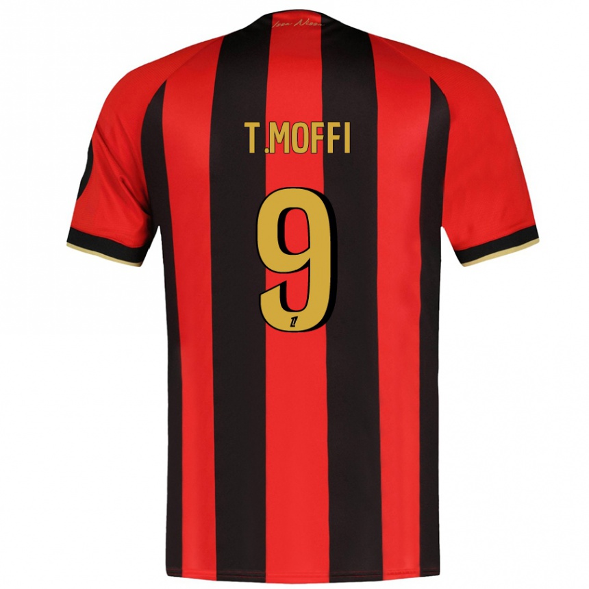 Kids Football Terem Moffi #9 Red Black Home Jersey 2024/25 T-Shirt Canada