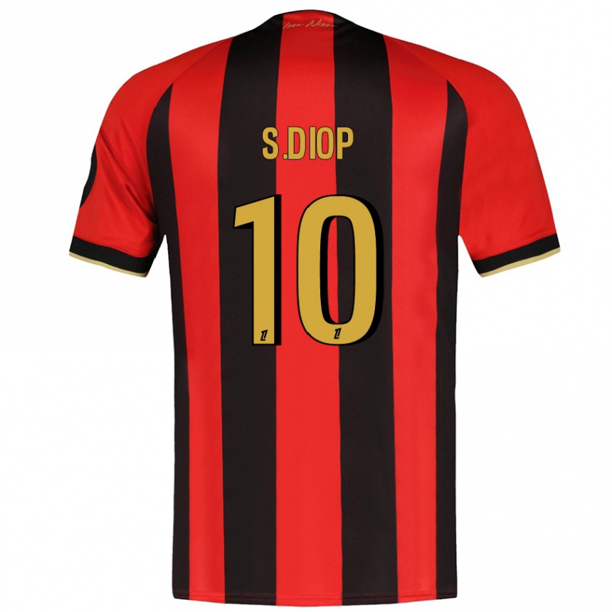 Kids Football Sofiane Diop #10 Red Black Home Jersey 2024/25 T-Shirt Canada