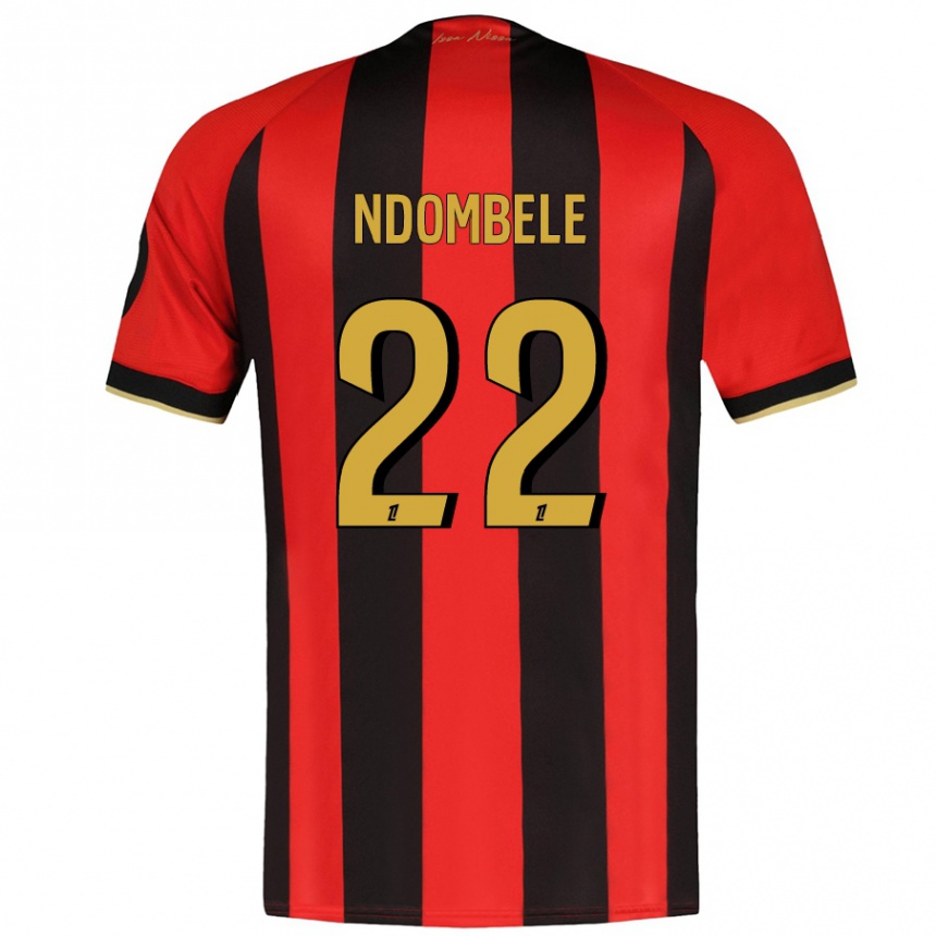 Kids Football Tanguy Ndombele #22 Red Black Home Jersey 2024/25 T-Shirt Canada