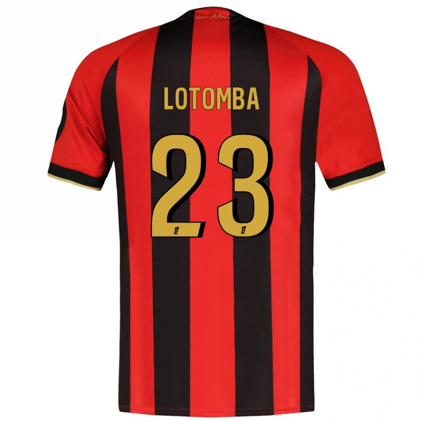 Kids Football Jordan Lotomba #23 Red Black Home Jersey 2024/25 T-Shirt Canada