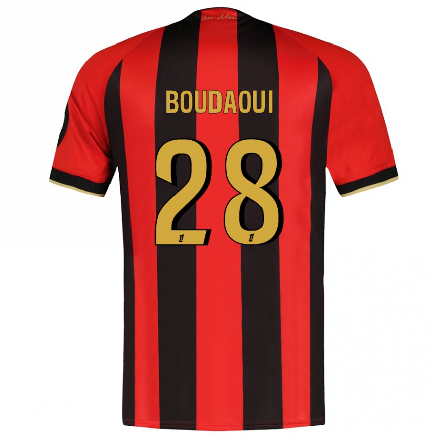 Kids Football Hicham Boudaoui #28 Red Black Home Jersey 2024/25 T-Shirt Canada