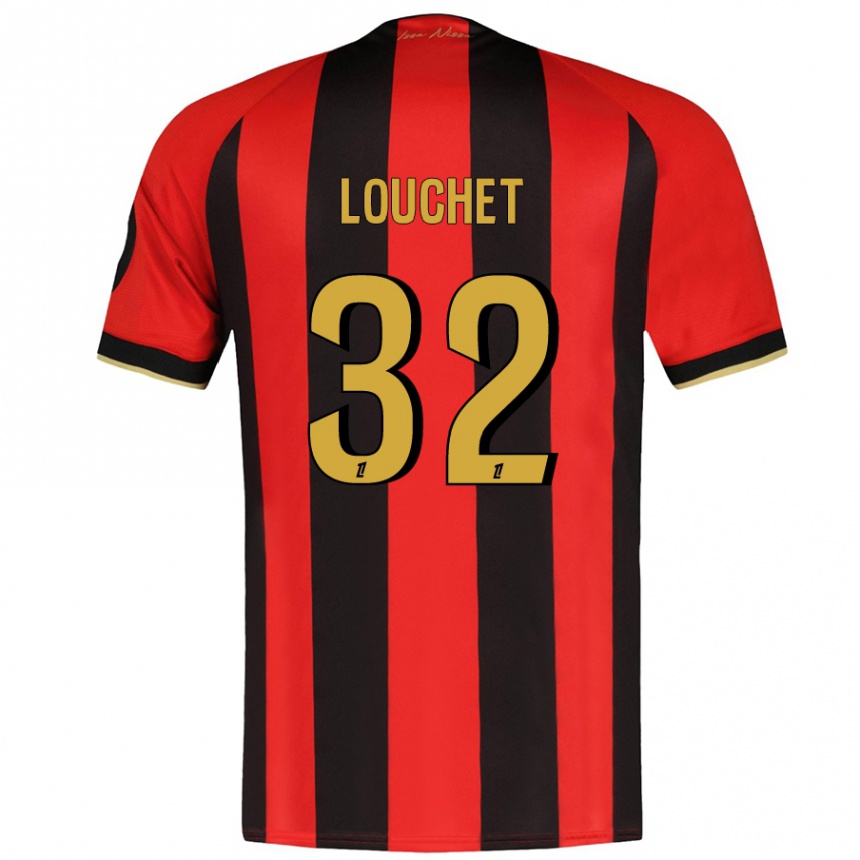 Kids Football Tom Louchet #32 Red Black Home Jersey 2024/25 T-Shirt Canada