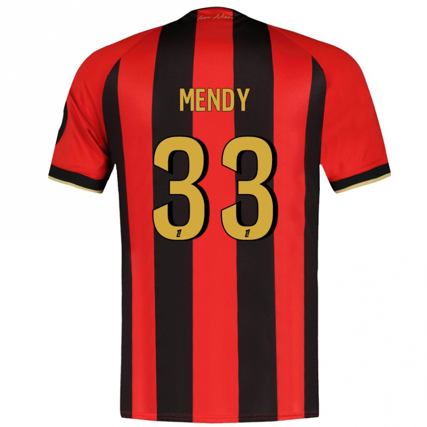 Kids Football Antoine Mendy #33 Red Black Home Jersey 2024/25 T-Shirt Canada